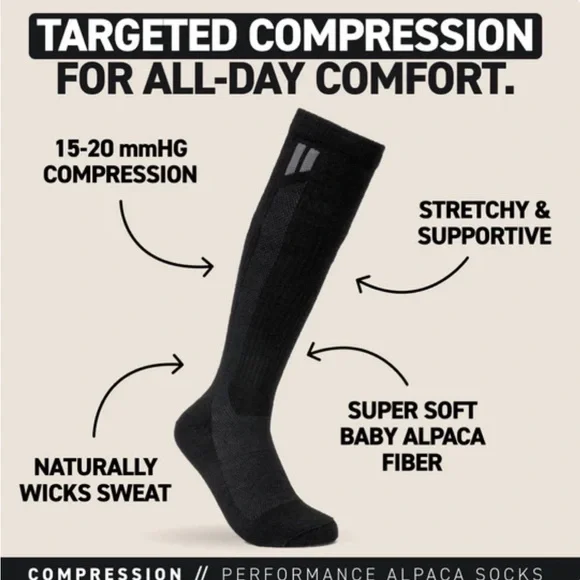 NWT *2 PAIRS* Holloway Compression Athletic, Ski Socks - Black, unisex - Picture 5 of 9